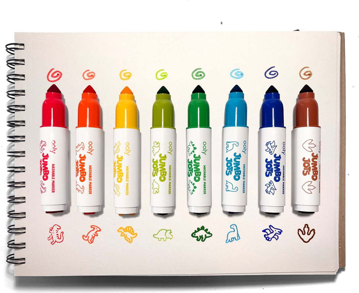 Jumbo Jots 8 Dual Tip Dinosaur Markers