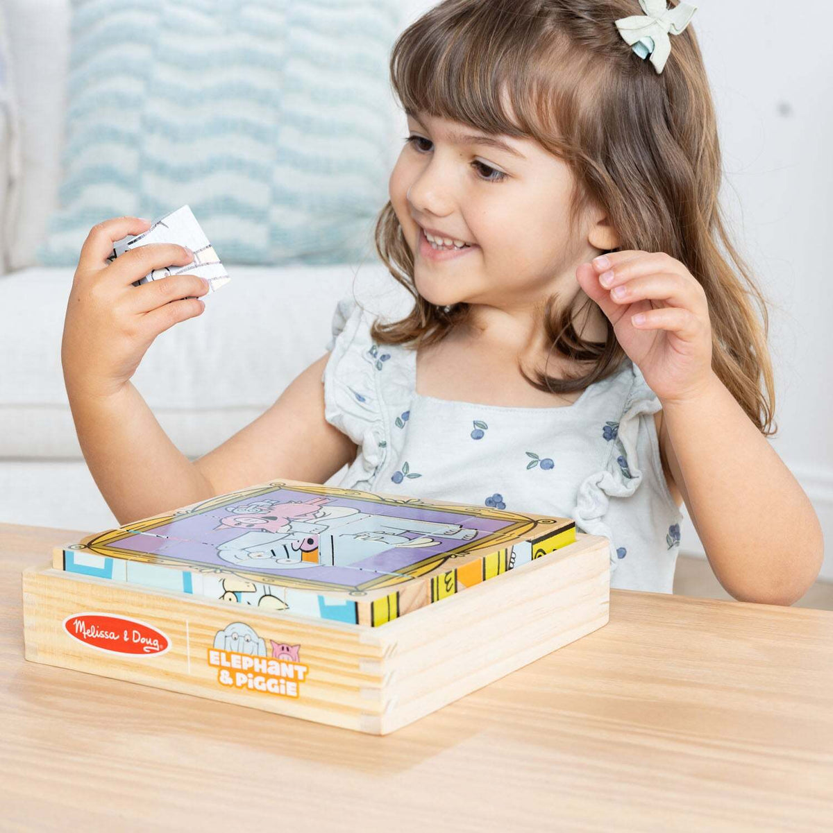 Mo Willems' Elephant & Piggie Wooden Cube Puzzle