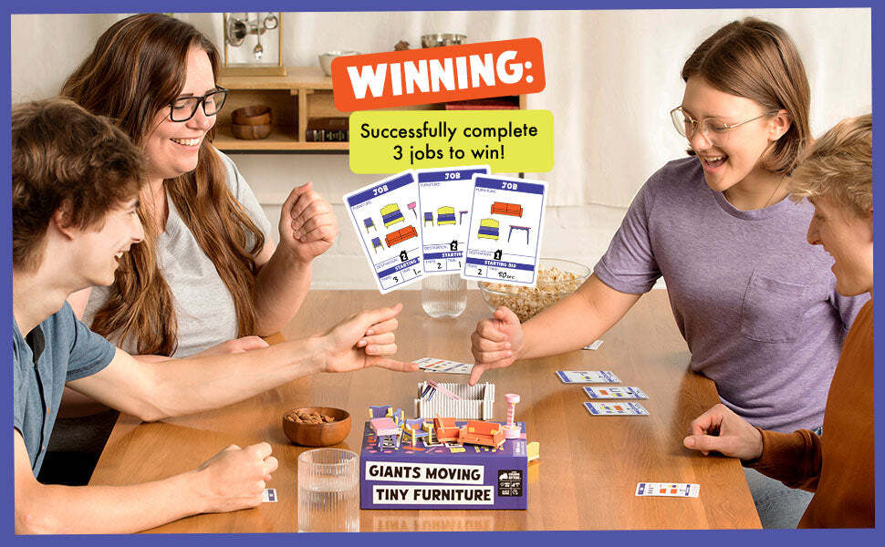 Giants Moving Tiny Furniture Party Game