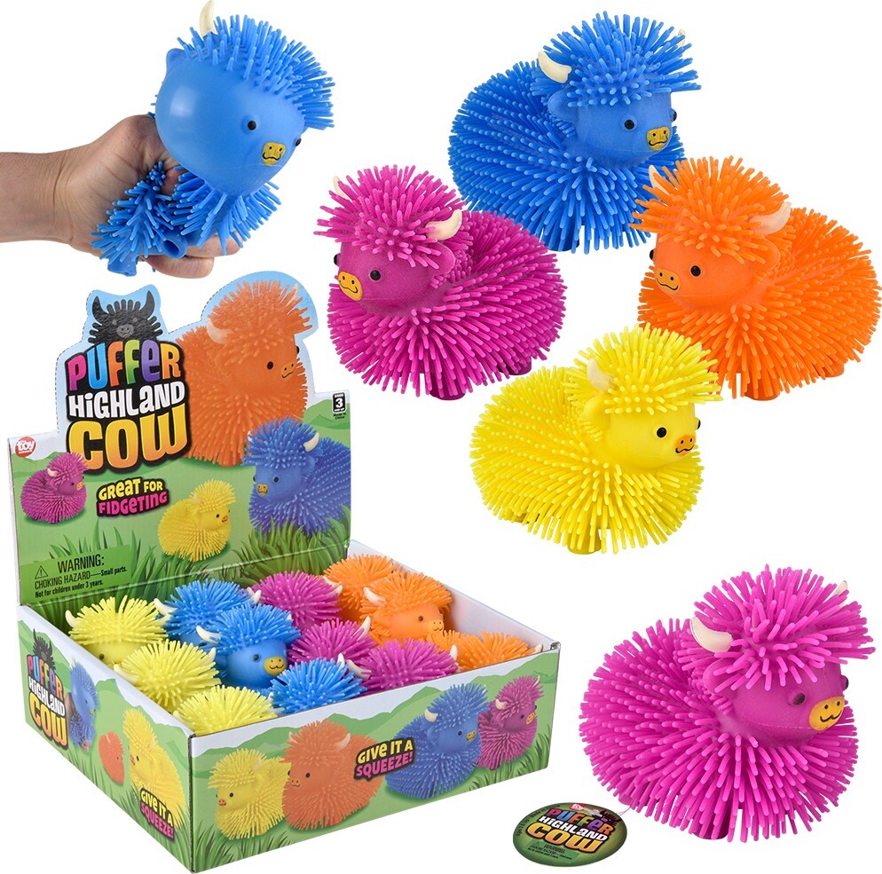 4" Highland Cow Puffer-Assorted Colors (assorted)