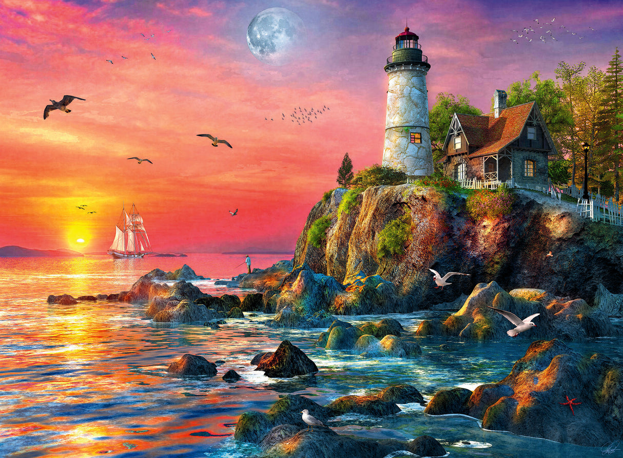 Lighthouse at Sunset 500 Piece Jigsaw Puzzle