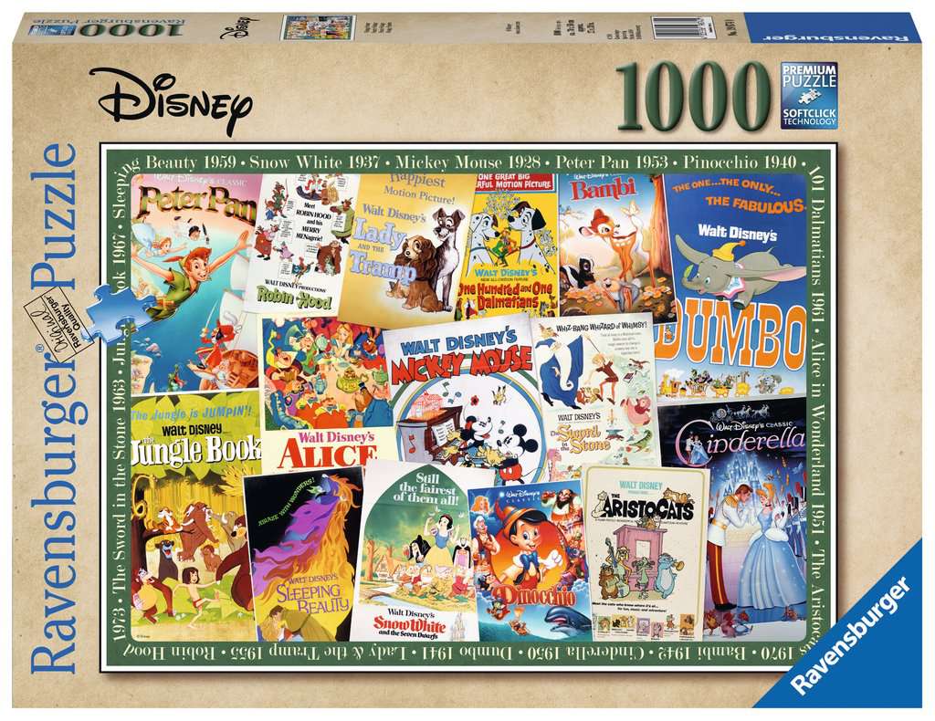 Disney Vintage Movie Poster 1000 Piece Jigsaw Puzzle