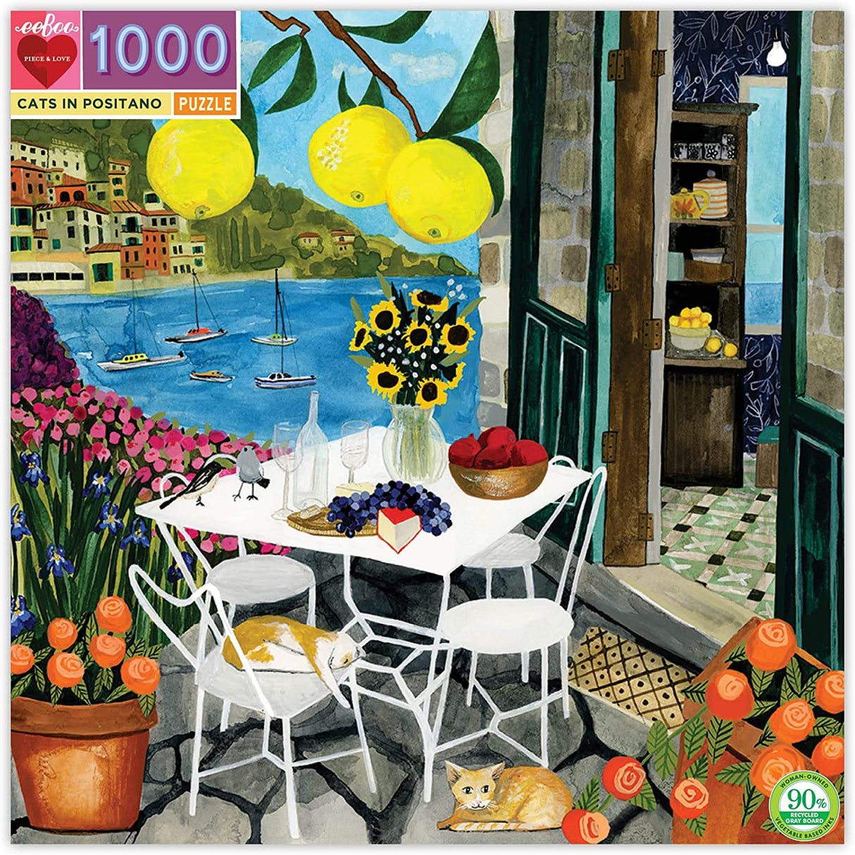 Cats in Positano 1000 Piece Jigsaw Puzzle