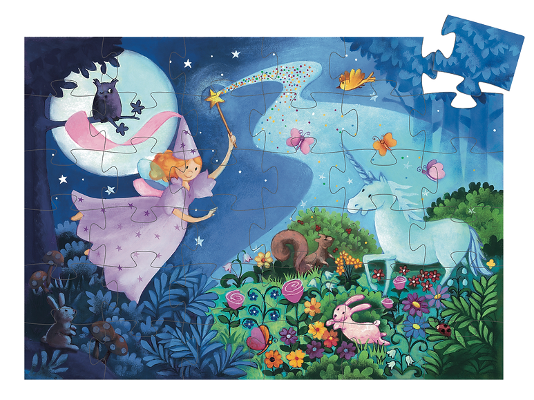 Djeco Fairy & Unicorn Silhouette Puzzle