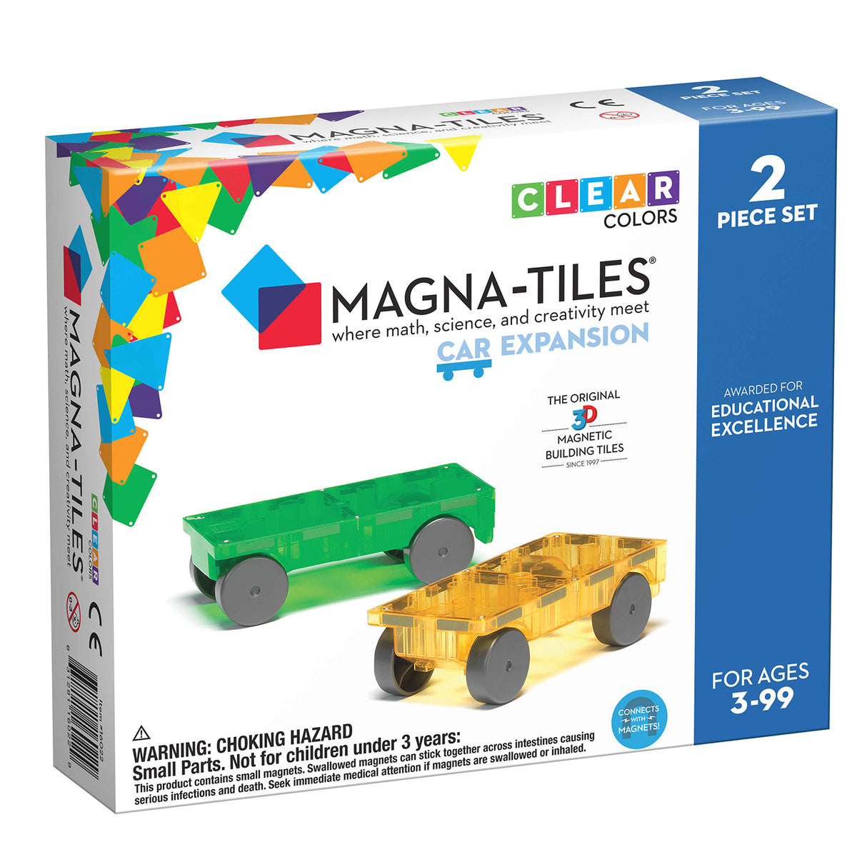 MagnaTiles Cars 2 Piece Expansion Set