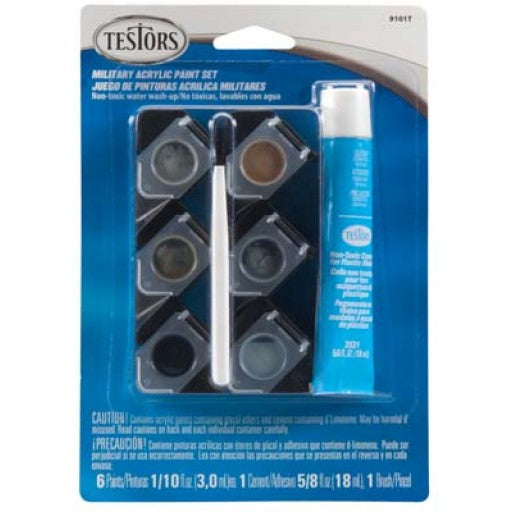 Testors 9101 Military Six Color Acrylic Paint Set