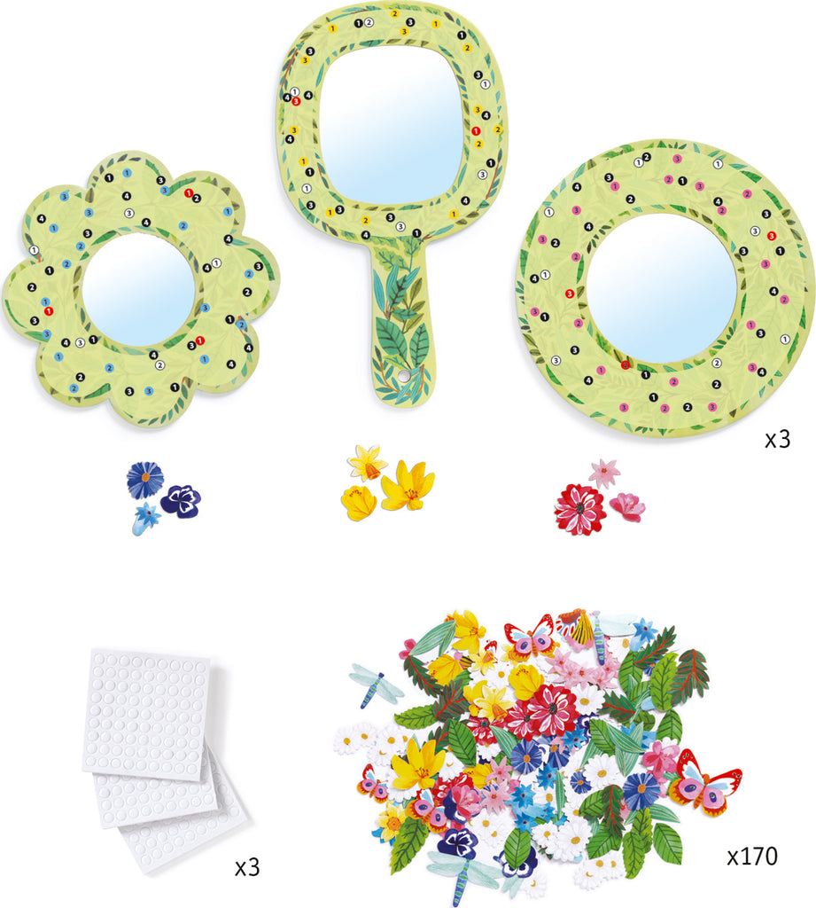 Djeco Pretty Flower Diy Mirrors Craft Kit