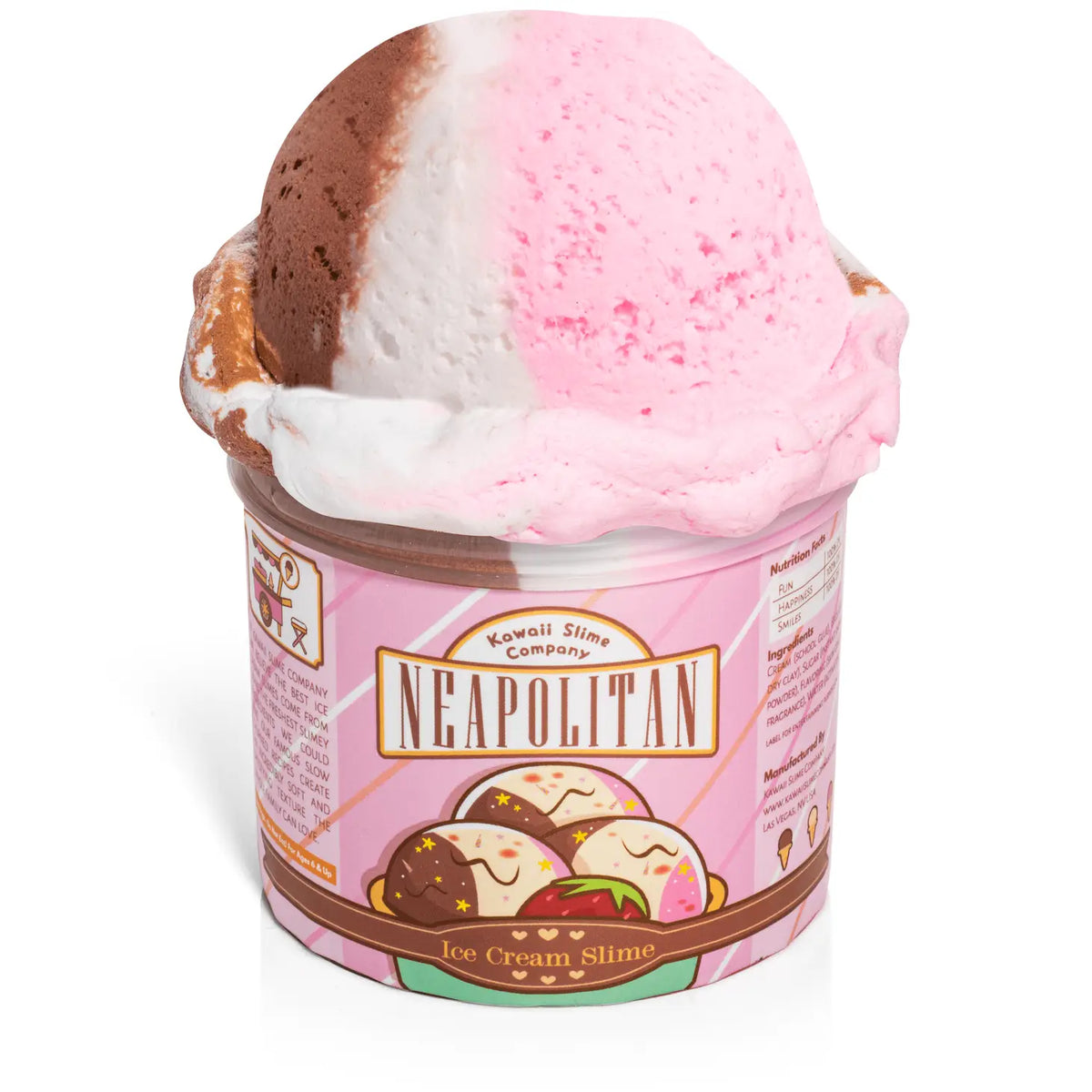 Neapolitan Scented Ice Cream Pint Kawaii Slime