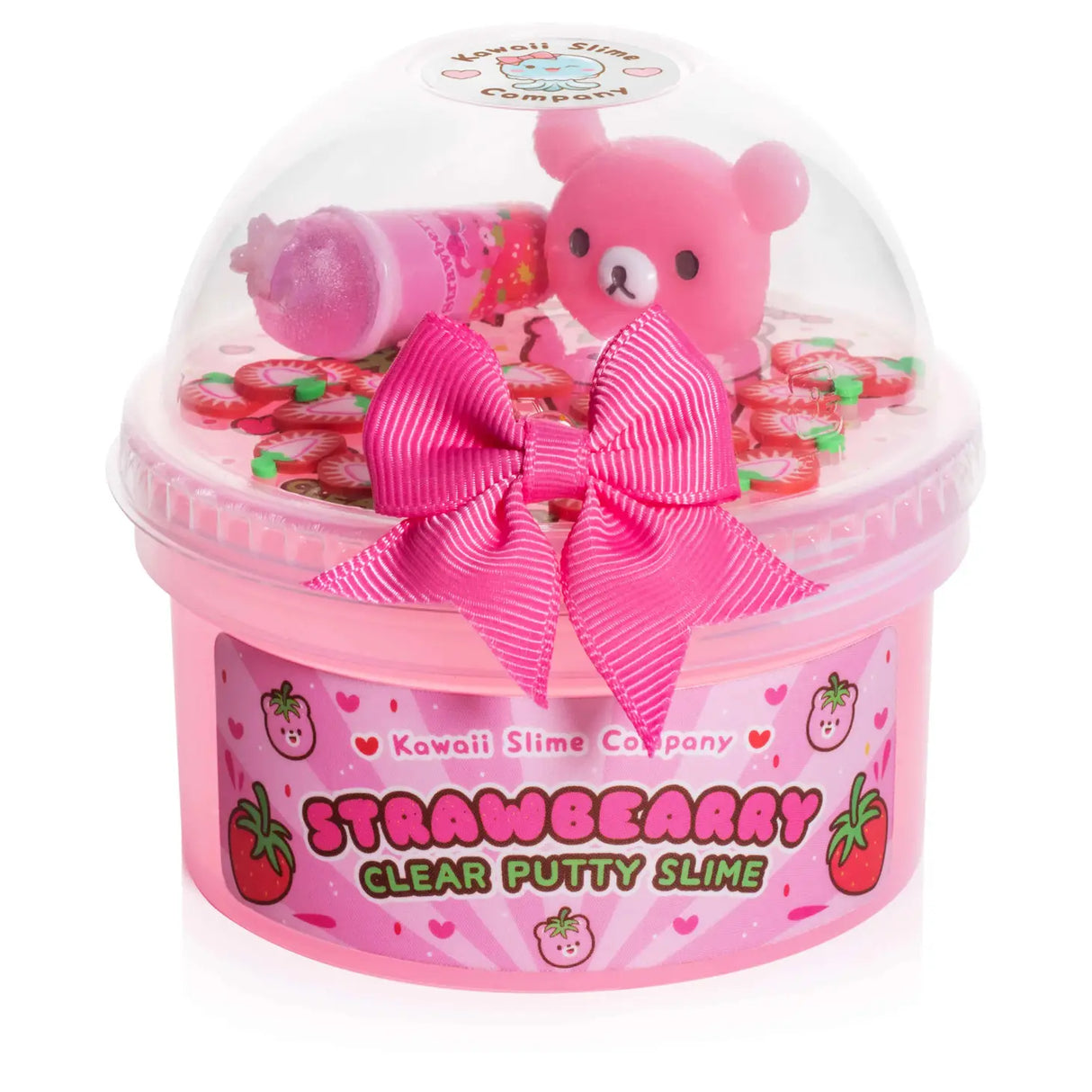 Straw-Bearry Putty Clear Kawaii Slime