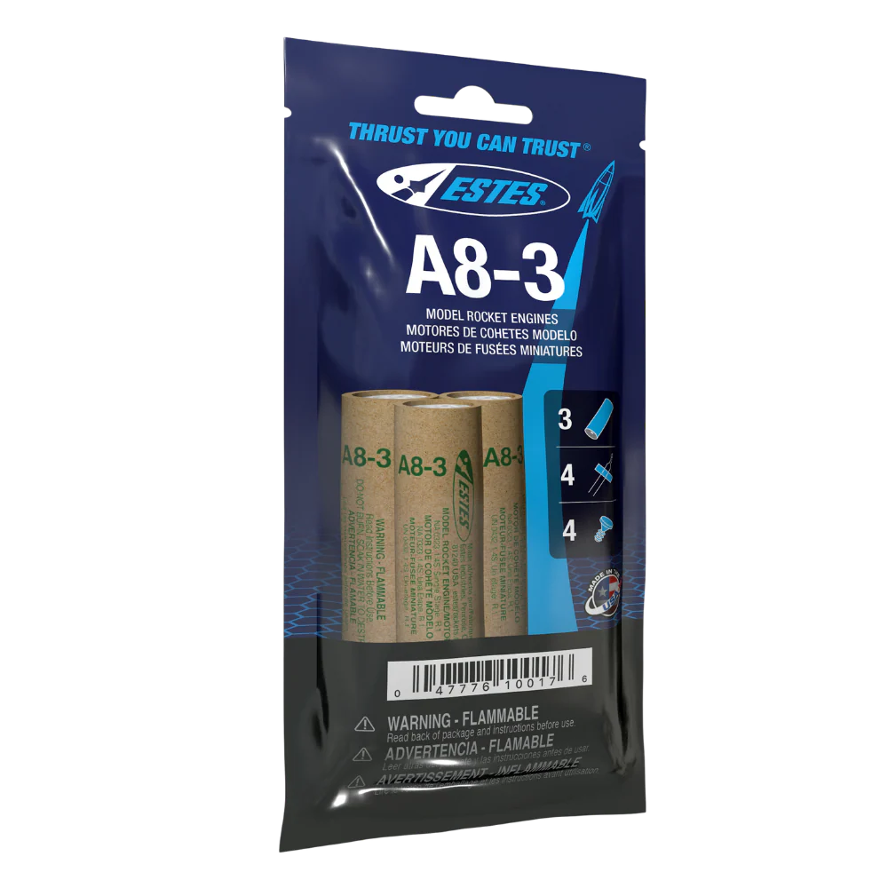 Estes 10017 A8-3 Model Rocket Engines 3 Pack