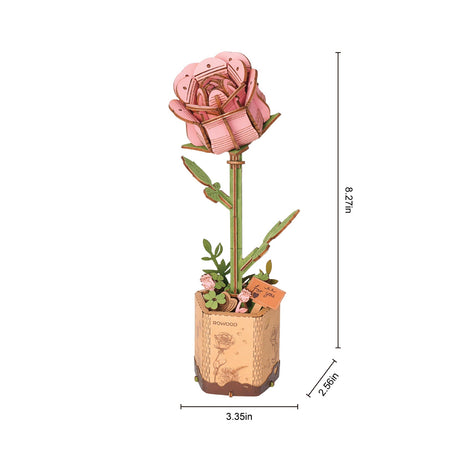 Modern Wooden Puzzle: Rose