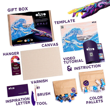 OKTO Sensory Art 3D Painting the Great Wave off Kanagawa