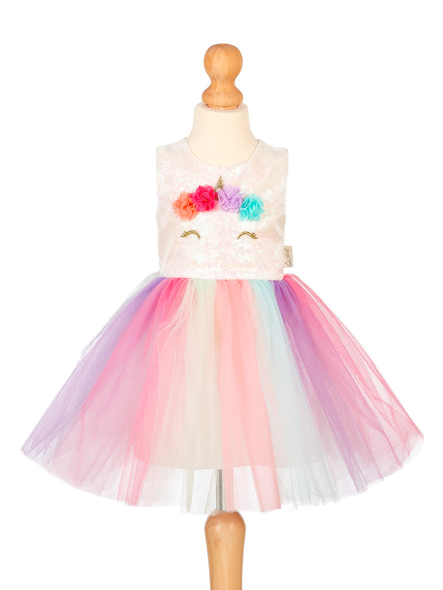 Unicorn Costume Dress Carnival & Festive Use - sz 2 yrs
