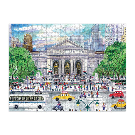 Springtime At the Library 500 Piece Double-Sided Puzzle