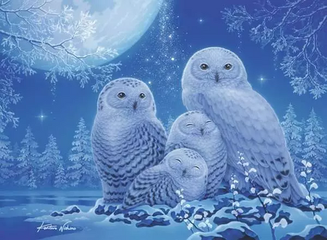Owls in the Moonlight 500 Piece Jigsaw Puzzle