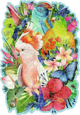 Beautiful Birds Wooden Shaped 300 Piece Jigsaw Puzzle