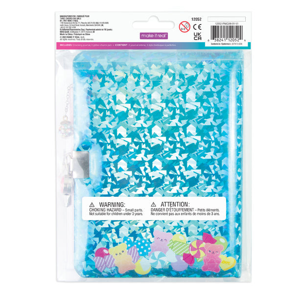 Bubble Gum Glitter Locking Journal
