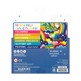 Rainbow Sparkle Glitter Markers - Set of 15