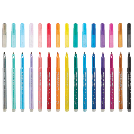Rainbow Sparkle Glitter Markers - Set of 15