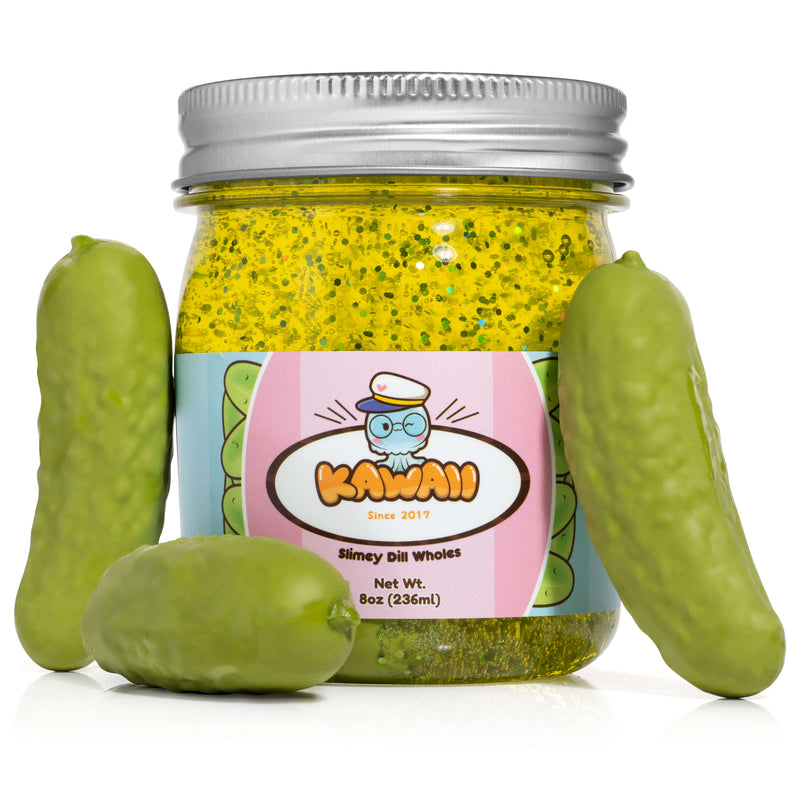 Shimmery Dill Pickle Kawaii Slime