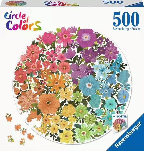 Flowers 500 Piece Round Puzzle