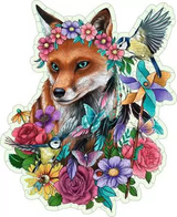 Colorful Fox Wooden Shaped 150 Piece Jigsaw Puzzle