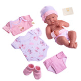 La Newborn Nursery 8 piece Layette Pink Baby Doll Gift Set 14 inch Lifelike Newborn Doll