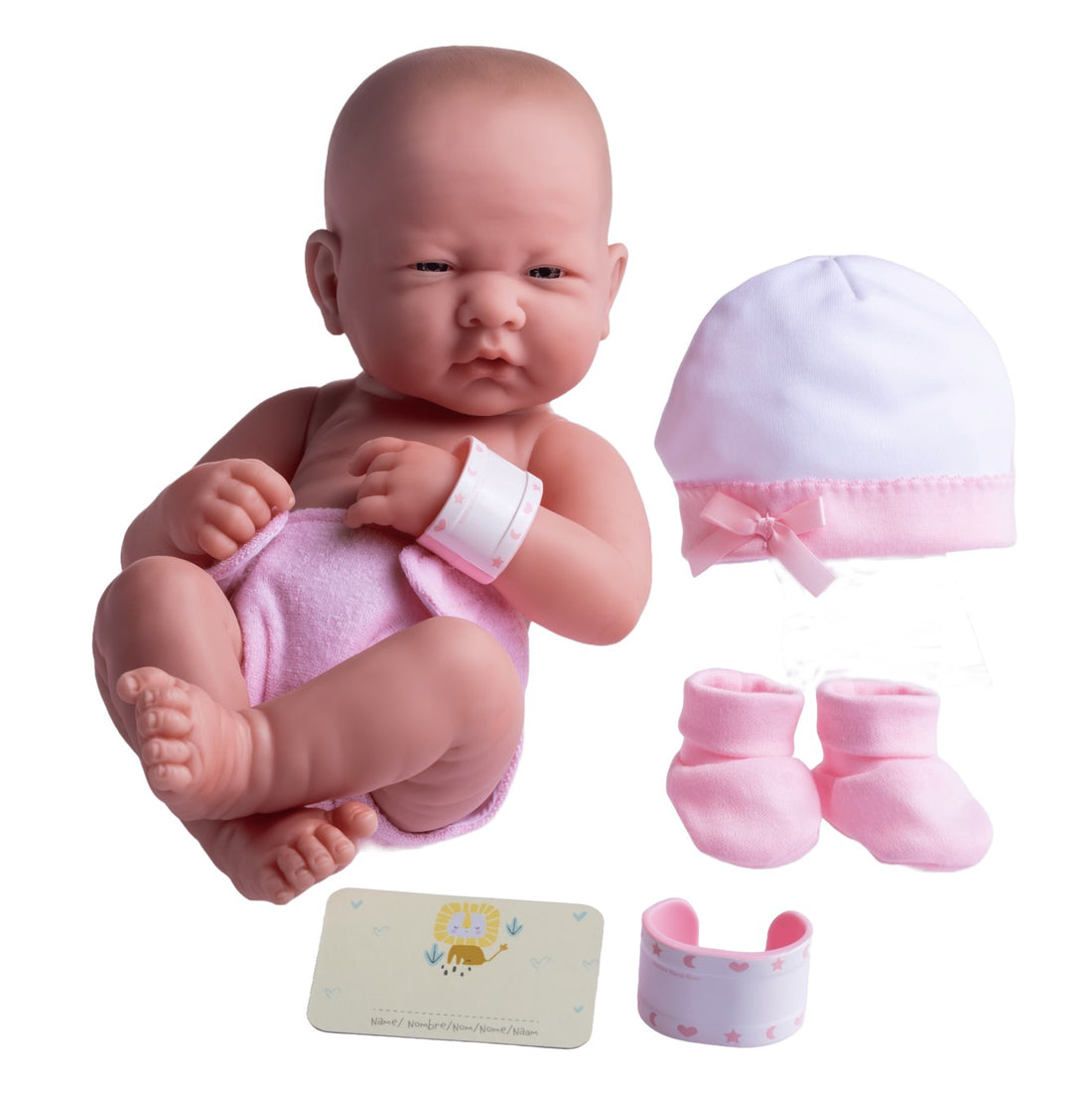 La Newborn Nursery 8 piece Layette Pink Baby Doll Gift Set 14 inch Lifelike Newborn Doll