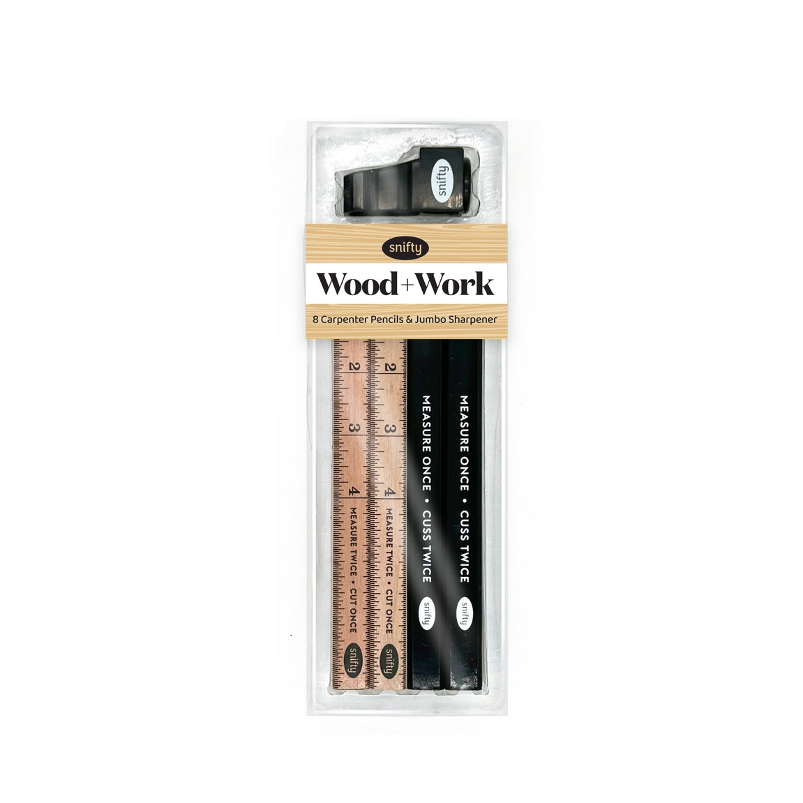 Wood & Work Carpenter Pencils & Sharpener