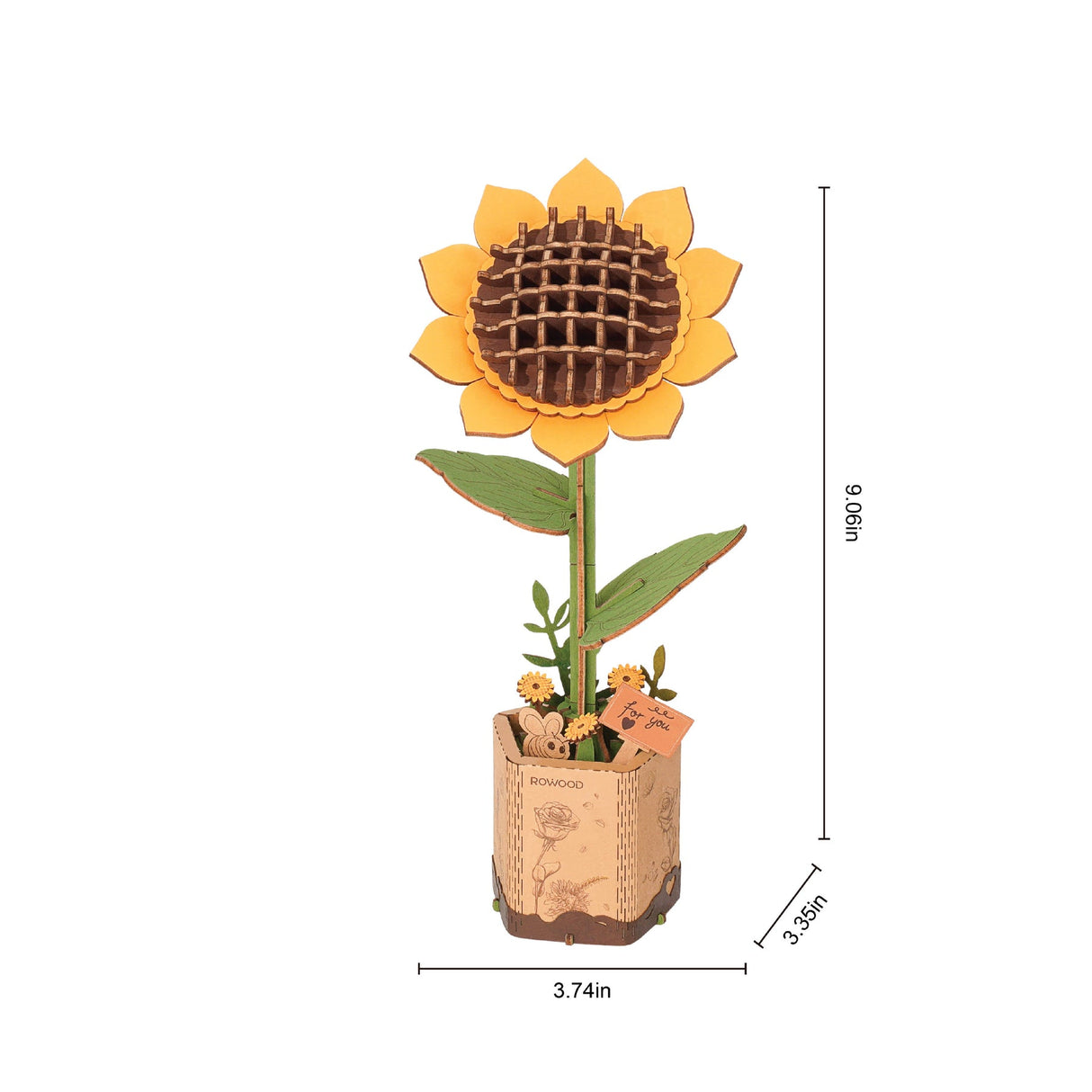 Modern Wooden Puzzle: Sunflower