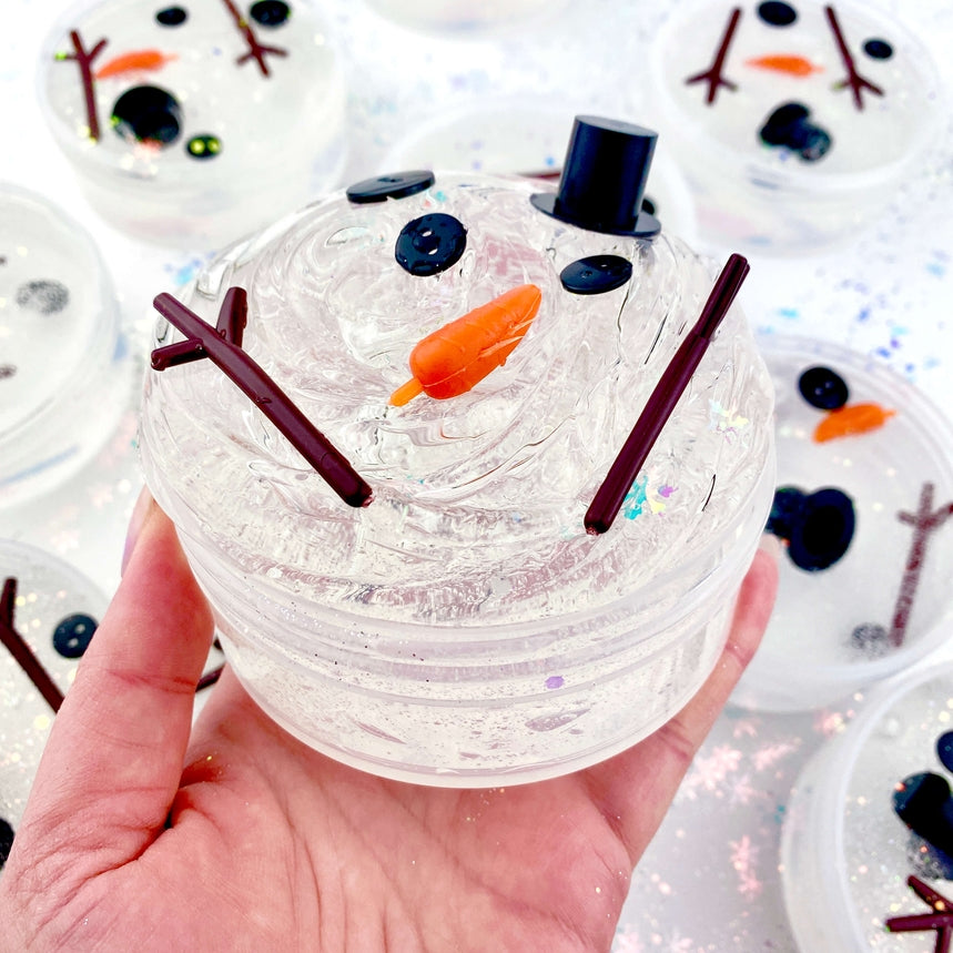 Melted Snowman Clear Putty Kawaii Slime