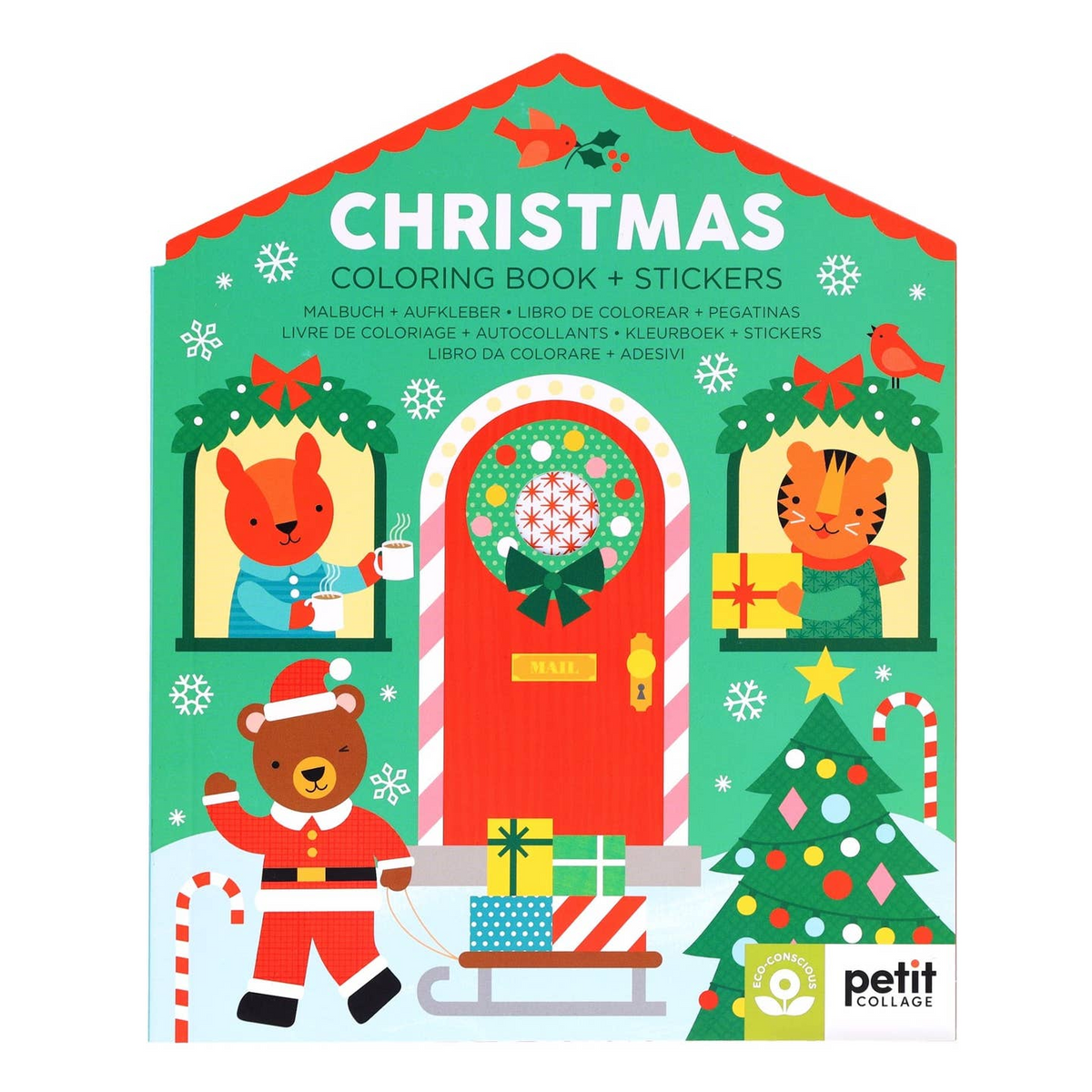 Christmas Coloring Book with Stickers