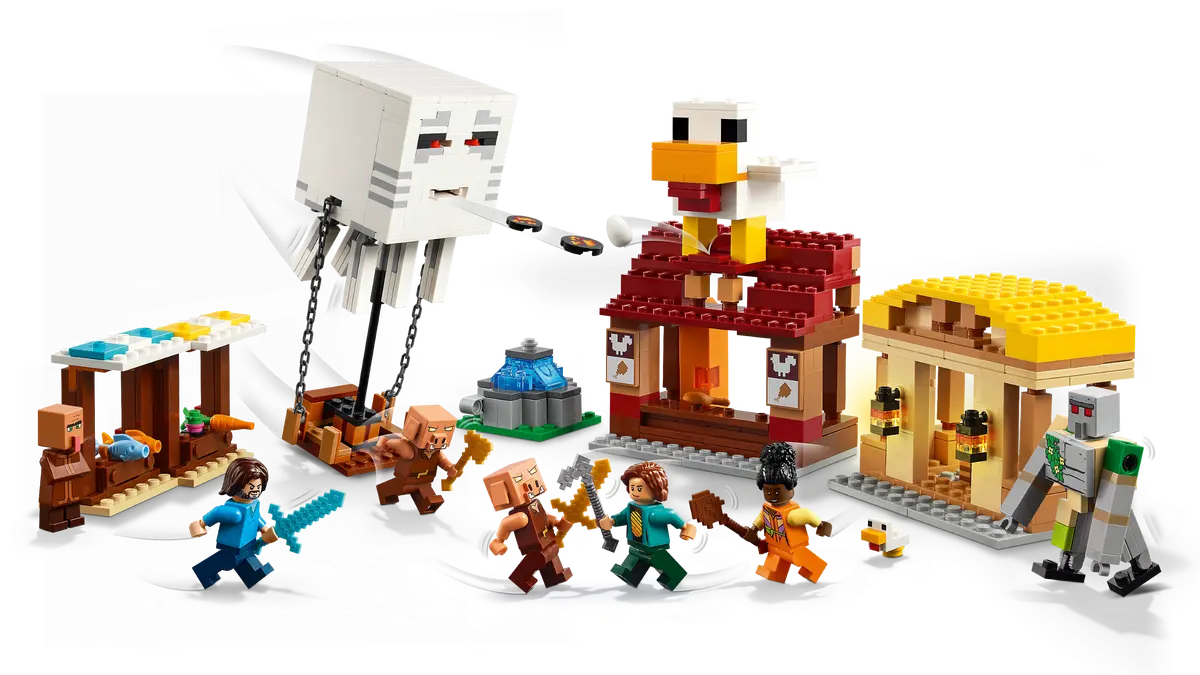 LEGO Minecraft 21273 The Ghast Balloon Village Attack