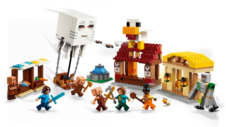 LEGO Minecraft 21273 The Ghast Balloon Village Attack