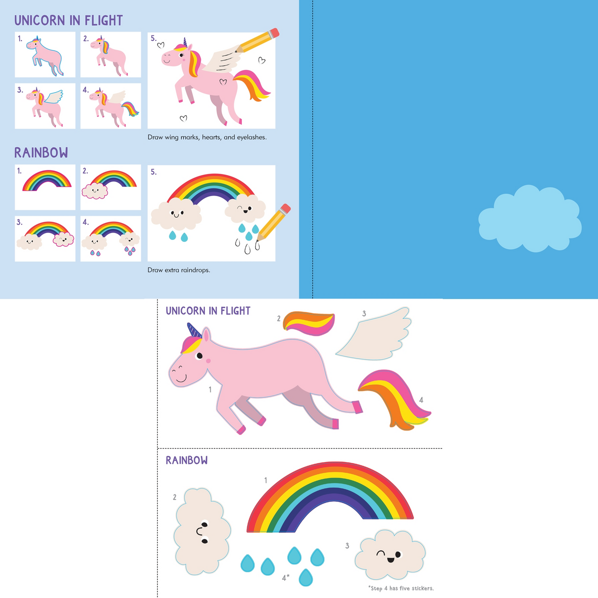 Sticker & Draw Unicorns & Friends (Create 30 Images)