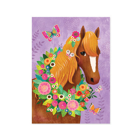 Horse and Butterfly Foil Card
