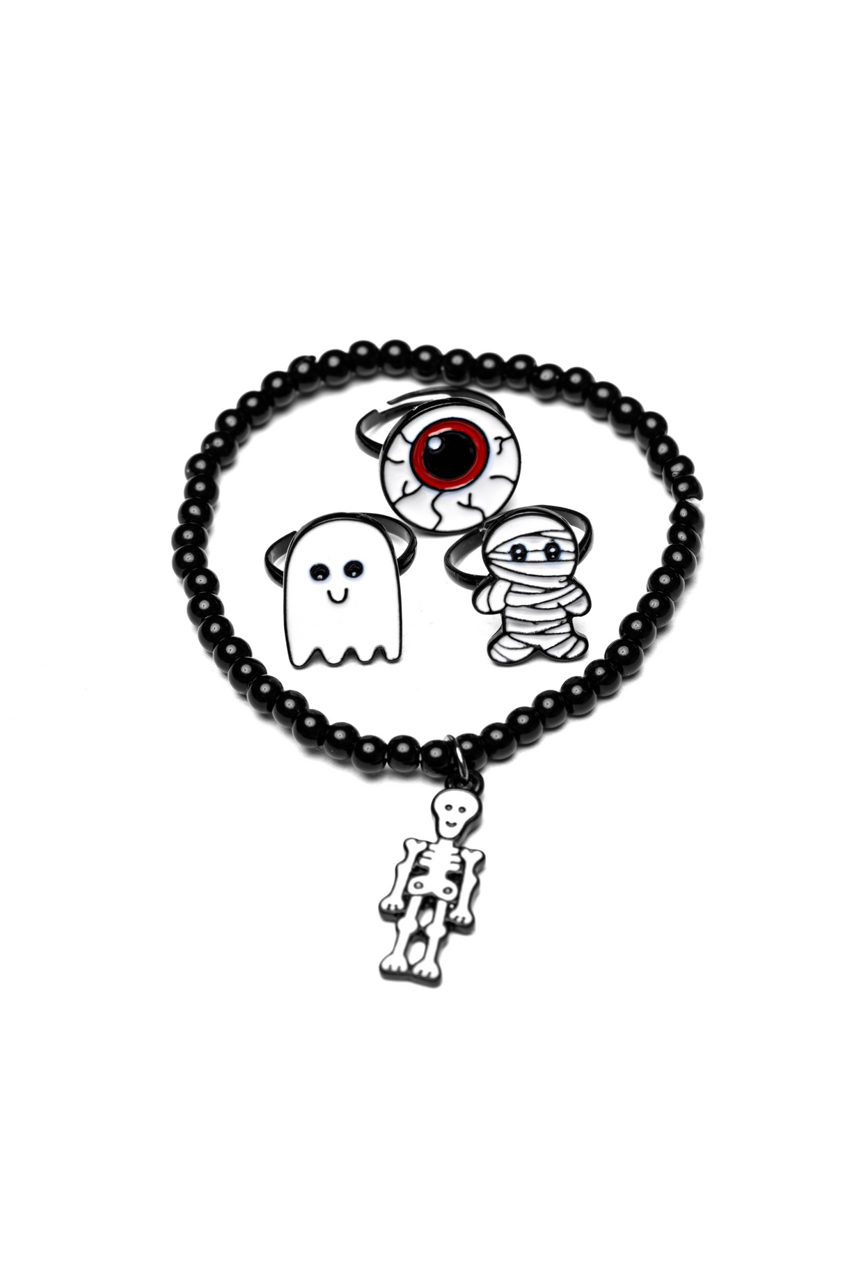 Witch Hand Ring Card, 3 Rings & Bracelet
