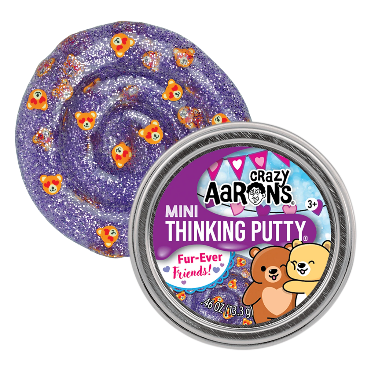 Crazy Aaron Fur-Ever Friends Mini Tin Thinking Putty