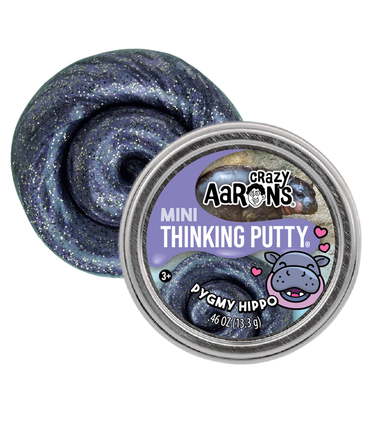 Crazy Aaron Pigmy Hippo Mini Tin Thinking Putty