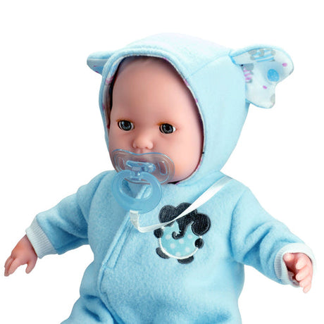 Berenguer Boutique Blue Soft Body 15" Baby Doll Open/Close Eyes with Play Elephant