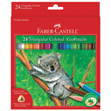 24 Triangular Colored Pencils Ecopencils