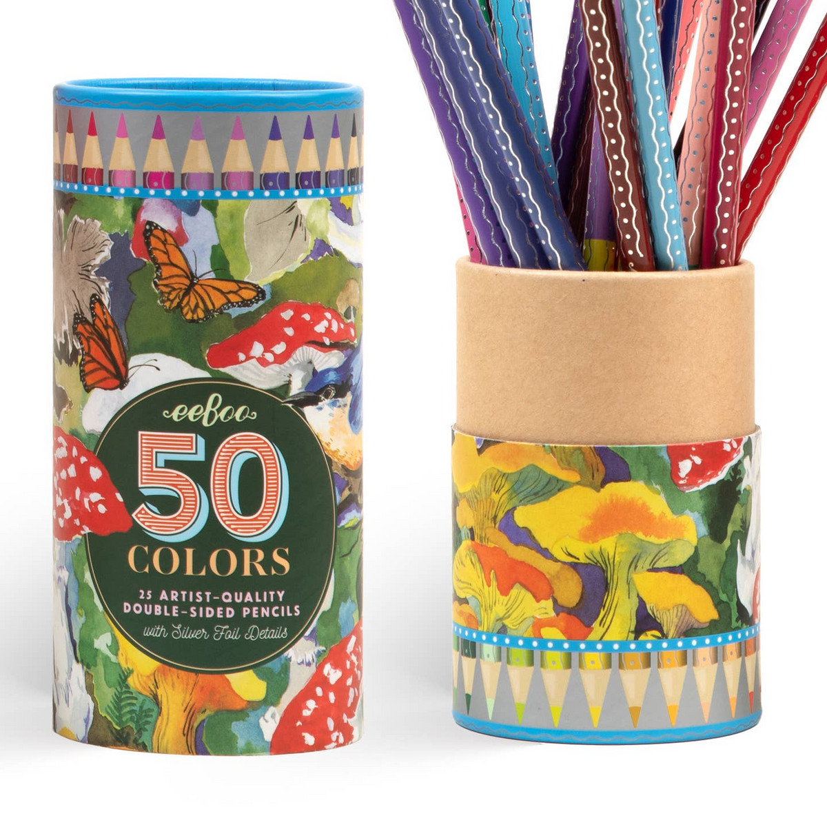 Mushroom 25 Double-Sided Pencils