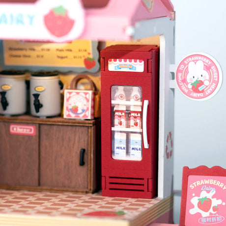 Strawberry Milk Box Miniature House Kit