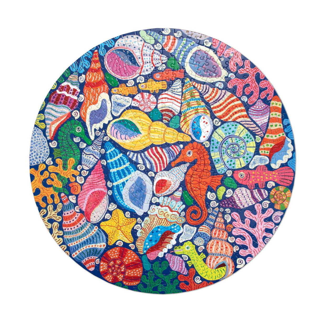 Seahorses, Shells & Coral 500 Piece Round Puzzle