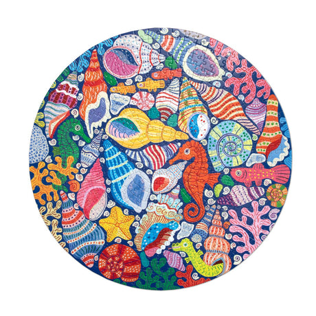 Seahorses, Shells & Coral 500 Piece Round Puzzle