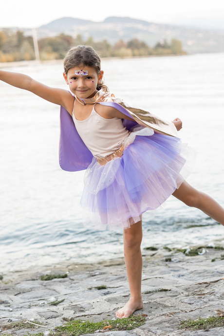Super Duper Tutu, Cape & Mask Lilac/Rose Gold - Size 4/6