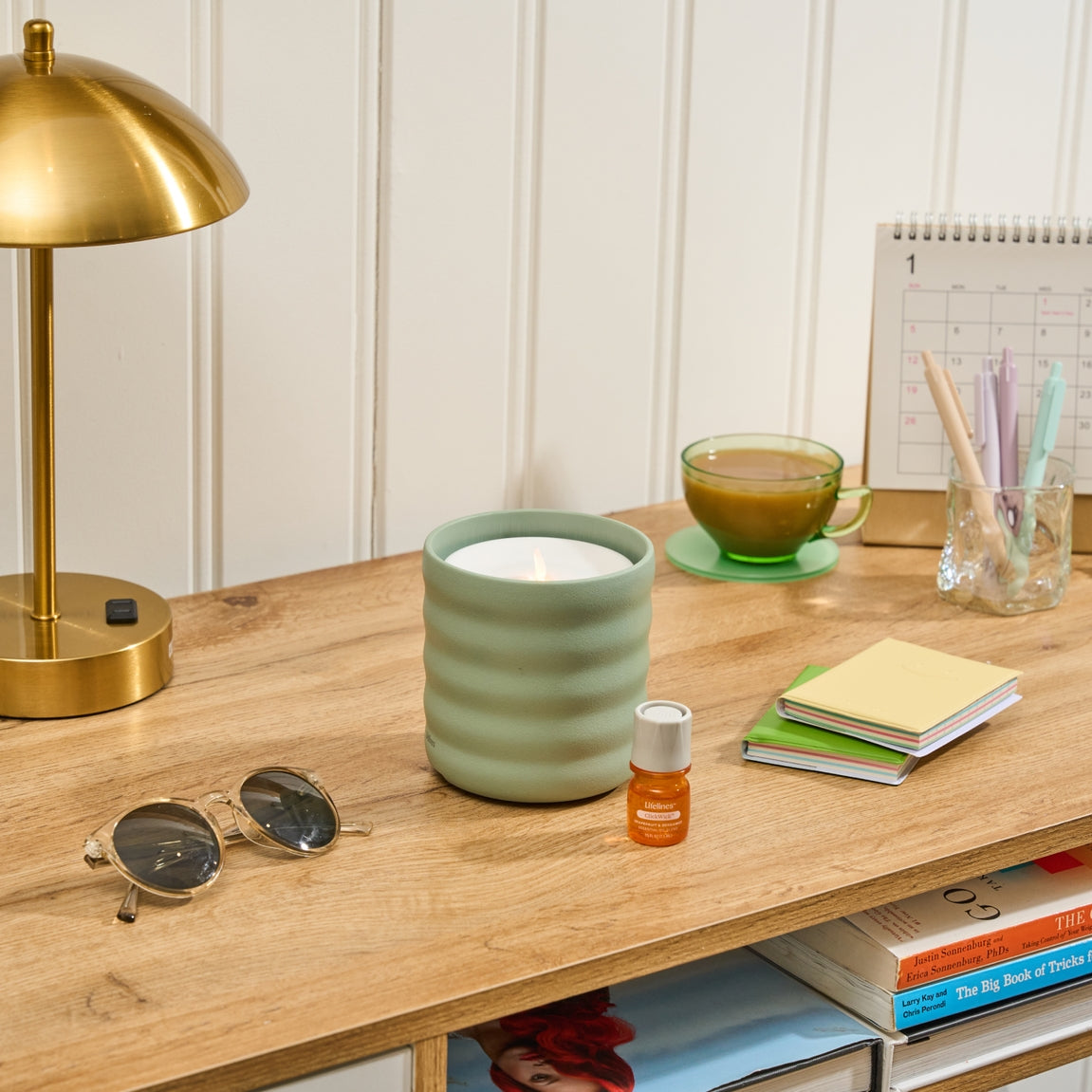 Lifelines Flameless Candle Diffuser Bubble Green