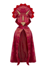 Triceratops Hooded Cape, Red, Size 4-5
