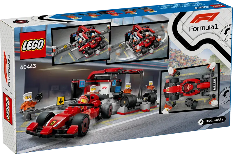 LEGO City 60443 F1 Pit Stop & Pit Crew with Ferrari Car