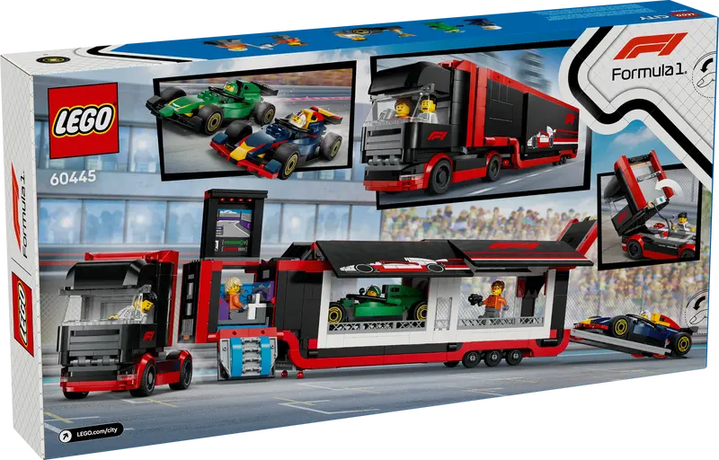 LEGO City 60445 F1 Truck with RB20 & AMR24 F1 Cars